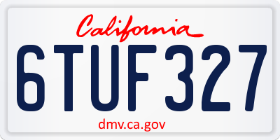 CA license plate 6TUF327