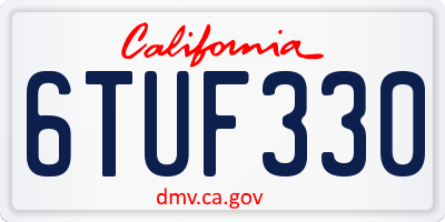 CA license plate 6TUF330