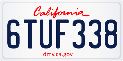 CA license plate 6TUF338