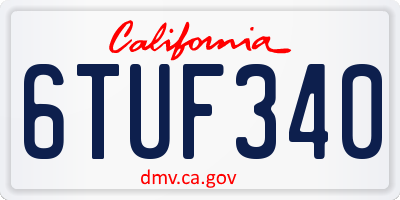 CA license plate 6TUF340