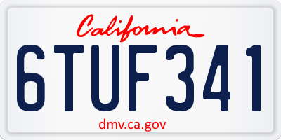 CA license plate 6TUF341