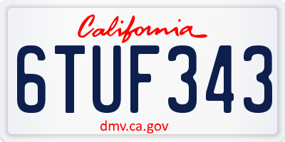 CA license plate 6TUF343