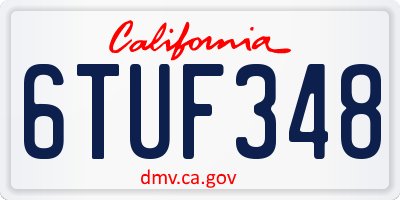 CA license plate 6TUF348