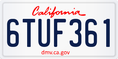 CA license plate 6TUF361