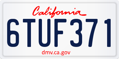 CA license plate 6TUF371