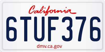 CA license plate 6TUF376