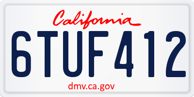 CA license plate 6TUF412