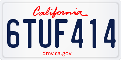 CA license plate 6TUF414