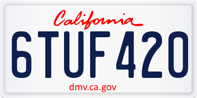CA license plate 6TUF420