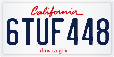 CA license plate 6TUF448