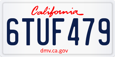CA license plate 6TUF479