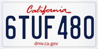 CA license plate 6TUF480