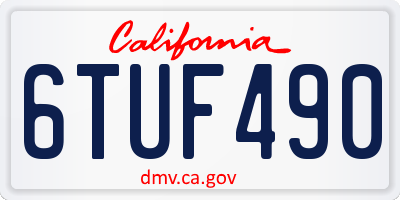 CA license plate 6TUF490