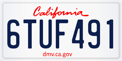 CA license plate 6TUF491