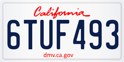 CA license plate 6TUF493