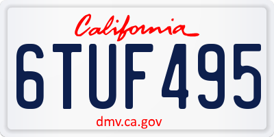 CA license plate 6TUF495