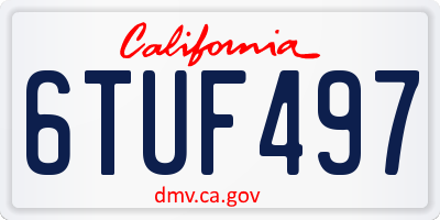 CA license plate 6TUF497
