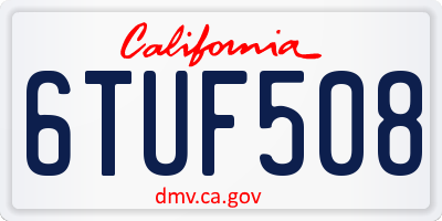 CA license plate 6TUF508