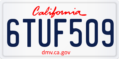 CA license plate 6TUF509