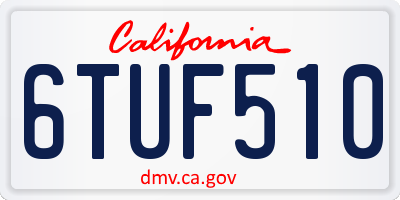 CA license plate 6TUF510