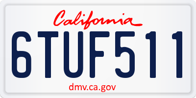 CA license plate 6TUF511