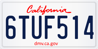 CA license plate 6TUF514