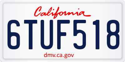 CA license plate 6TUF518