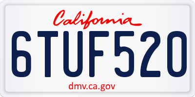 CA license plate 6TUF520