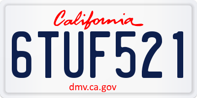 CA license plate 6TUF521