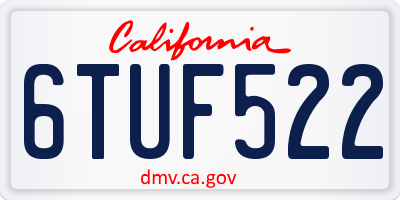 CA license plate 6TUF522