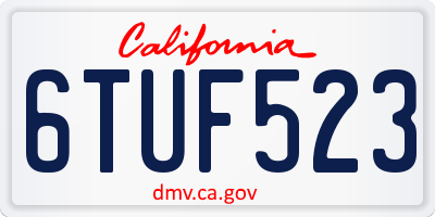CA license plate 6TUF523