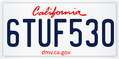 CA license plate 6TUF530