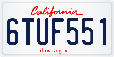 CA license plate 6TUF551