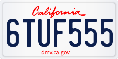 CA license plate 6TUF555