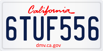 CA license plate 6TUF556