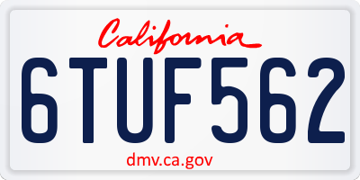 CA license plate 6TUF562