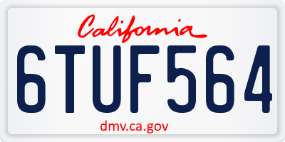 CA license plate 6TUF564