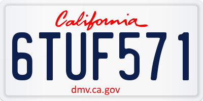 CA license plate 6TUF571