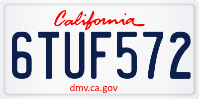 CA license plate 6TUF572
