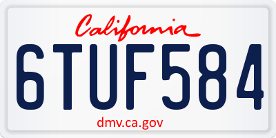 CA license plate 6TUF584
