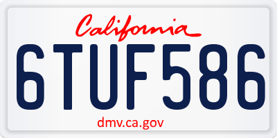 CA license plate 6TUF586