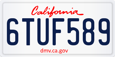 CA license plate 6TUF589