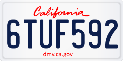 CA license plate 6TUF592