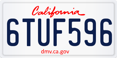 CA license plate 6TUF596