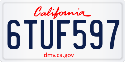 CA license plate 6TUF597