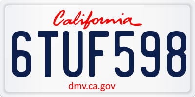 CA license plate 6TUF598