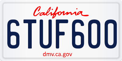 CA license plate 6TUF600