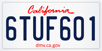 CA license plate 6TUF601