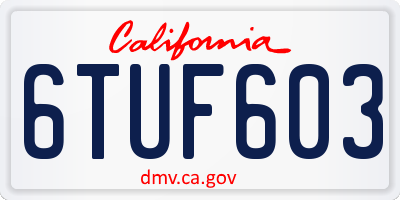 CA license plate 6TUF603