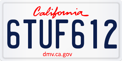 CA license plate 6TUF612